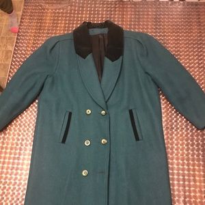 Emerald green wool coat